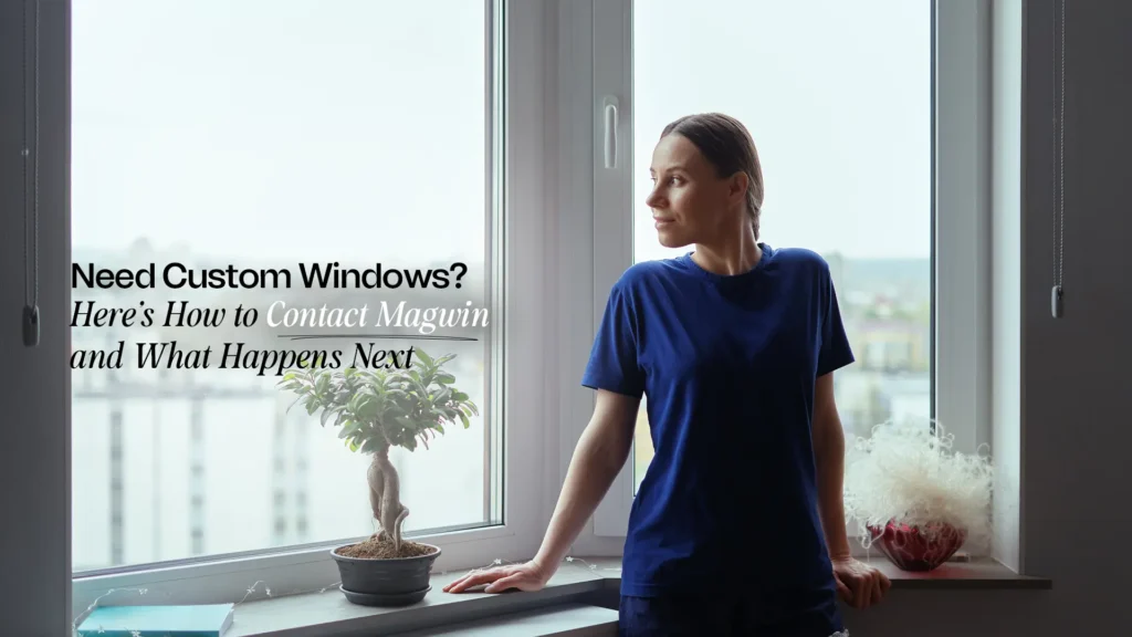 Woman looking out custom window – Contact for uPVC windows in Uttarakhand