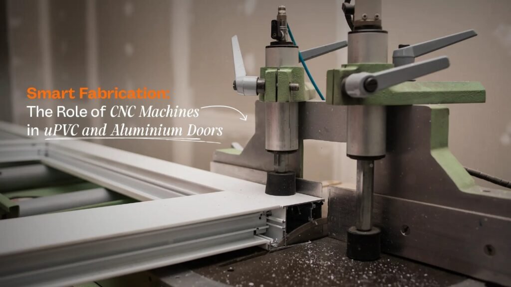CNC machine fabricating uPVC frame by the best windows and doors manufacturer in Uttarakhand