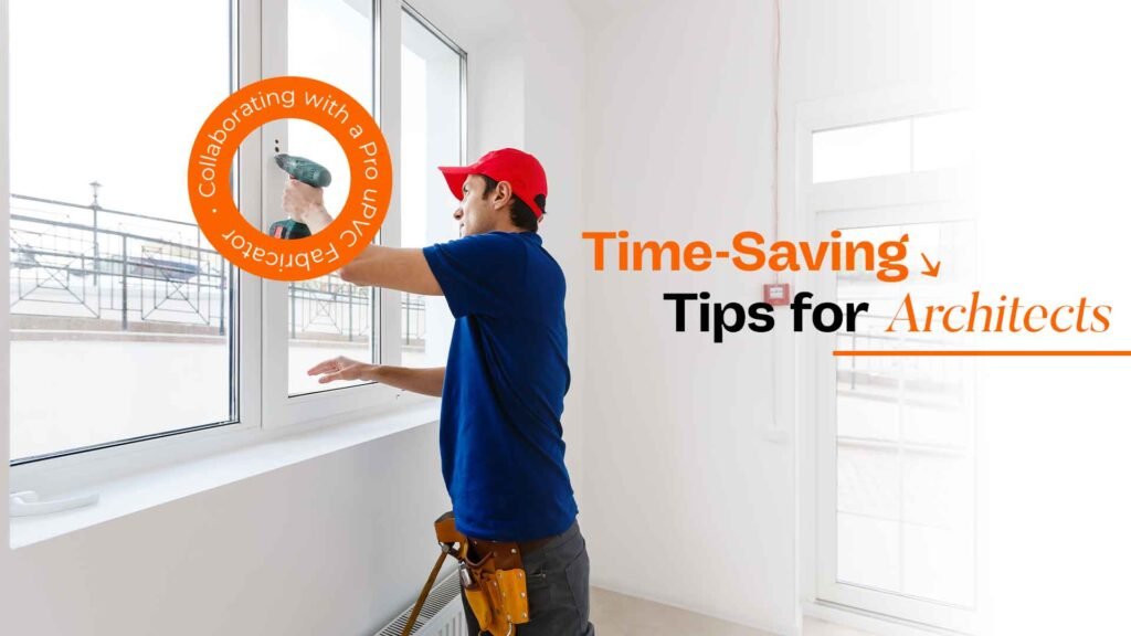 Technician installing window frame with drill – Best uPVC window fabricator in Uttarakhand