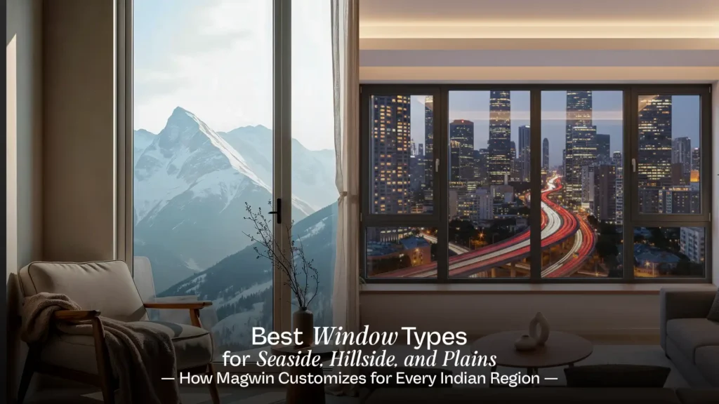 Scenic views from modern window designs.