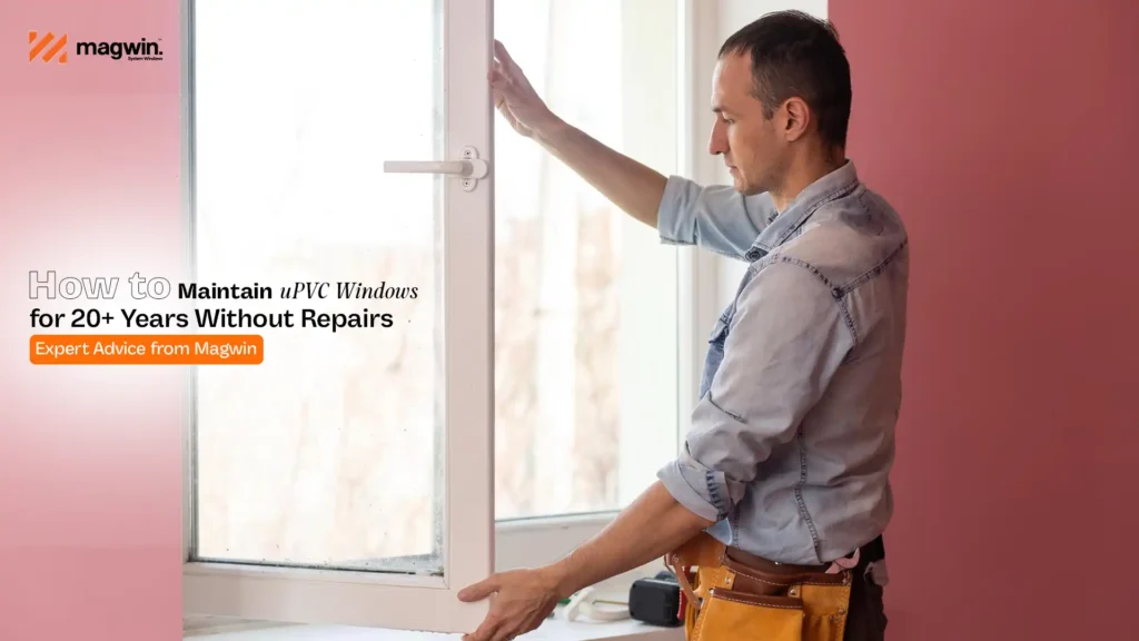 Professional inspecting uPVC window frame for cleaning and care — uPVC Window Maintenance Tips India