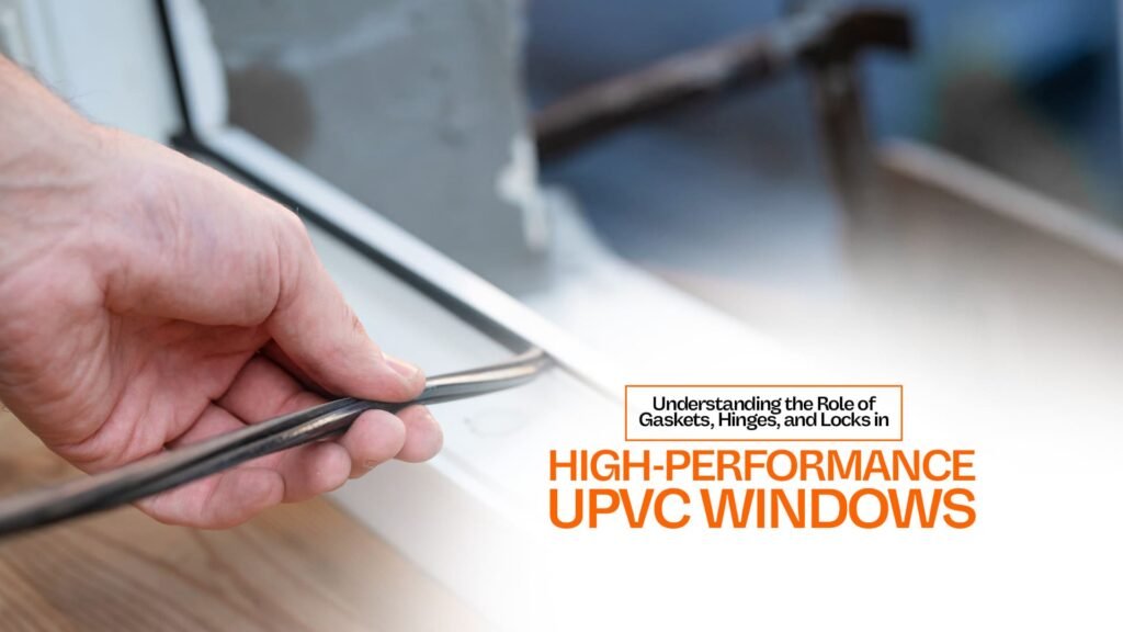 Technician installing gasket seal on a uPVC window frame showcasing essential uPVC window hardware components India