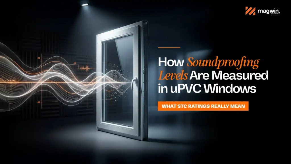 soundproof uPVC window ratings India explained with STC measurement visuals and noise reduction performance