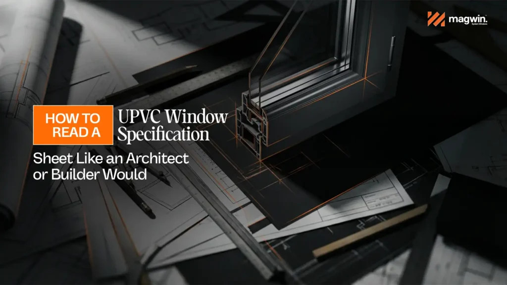 uPVC window specs explained India with detailed breakdown of profiles, glazing, hardware, and performance parameters