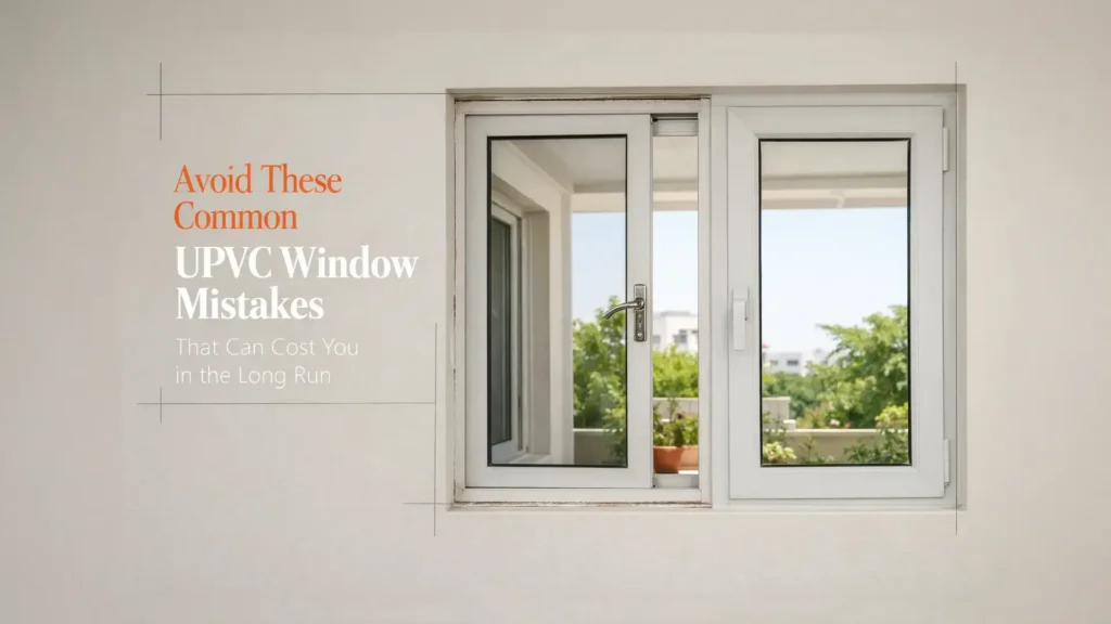 Installed uPVC window in an Indian home, highlighting common uPVC window mistakes in India related to sizing, sealing, and hardware