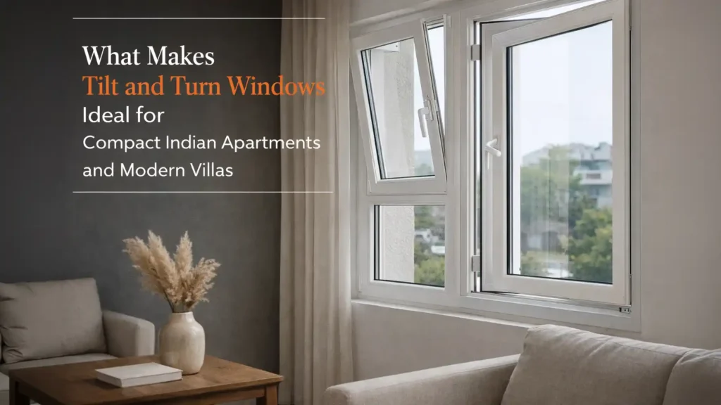Tilt and turn windows in India offering ventilation, space efficiency, and modern design