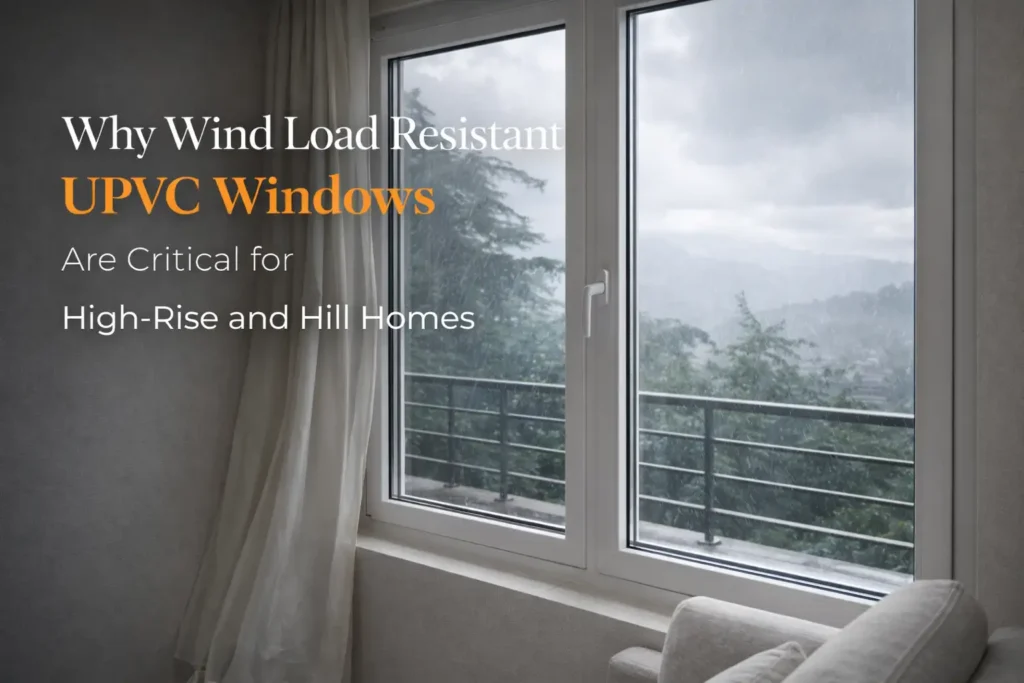 Modern home installation of Wind Load Resistant uPVC Windows designed for high wind pressure and weather protection
