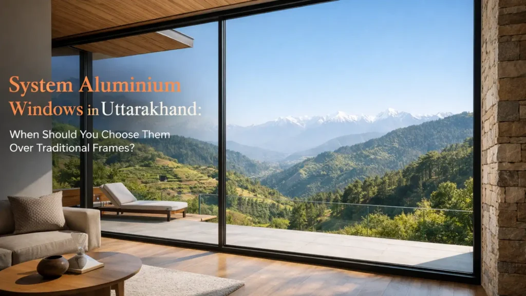 system aluminium windows Uttarakhand offering sleek design with scenic mountain view and energy efficiency