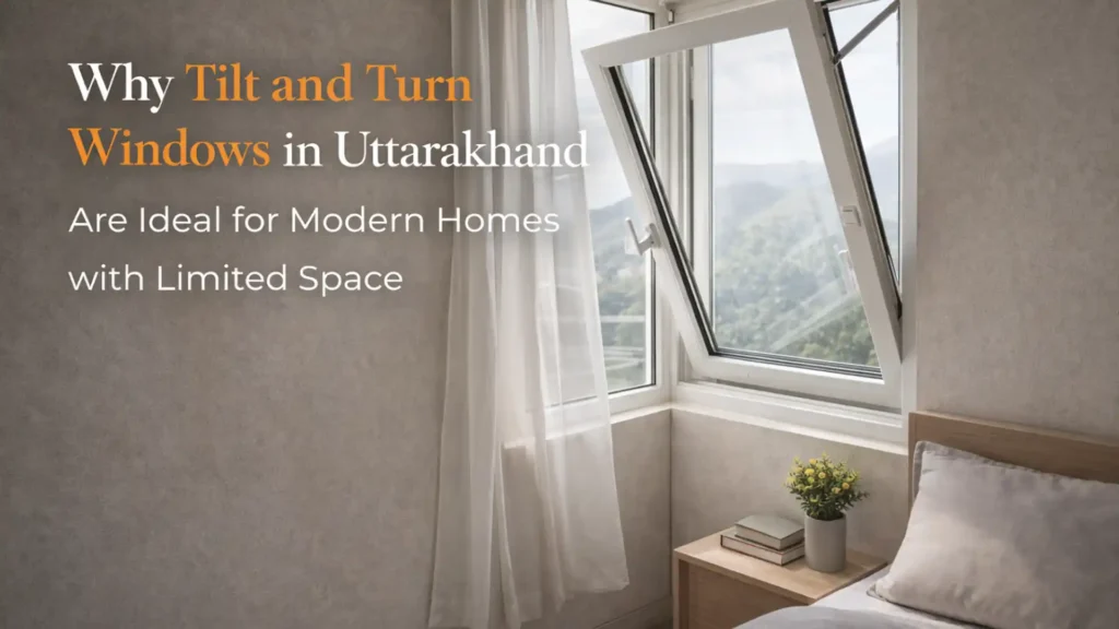 Tilt and turn windows Uttarakhand installed in modern homes for better ventilation, space efficiency, and scenic views
