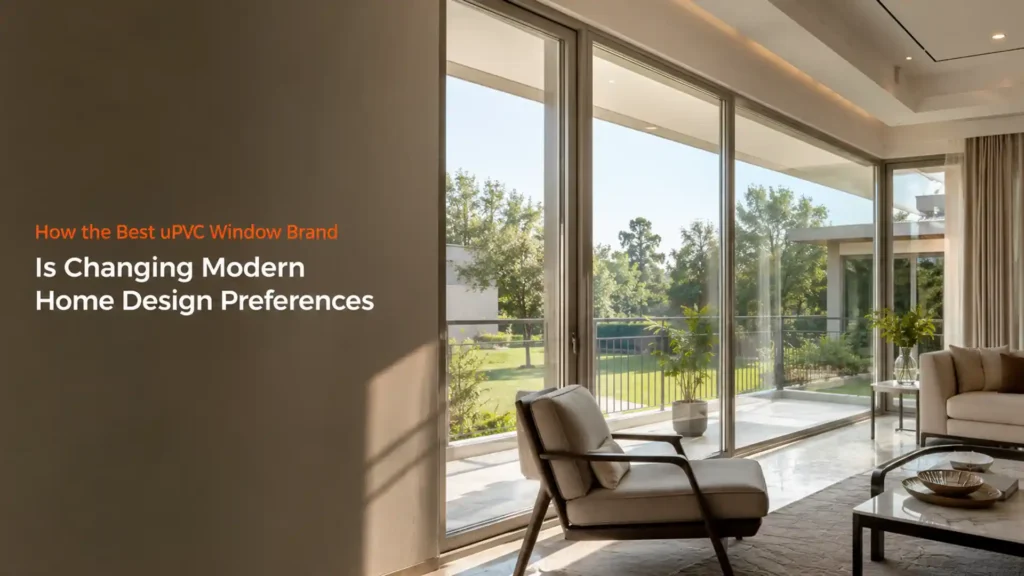Best uPVC Window Brand in Sitarganj offering large modern sliding windows that improve natural light, aesthetics, and energy-efficient home interiors