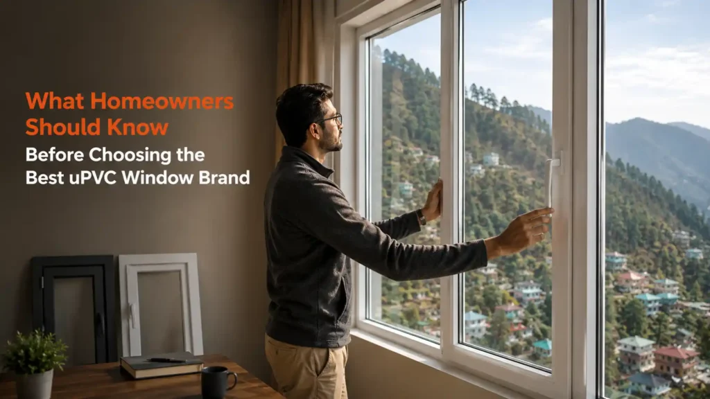 Best uPVC Window Brand in Almora with energy-efficient sliding windows for scenic hillside homes and modern living spaces