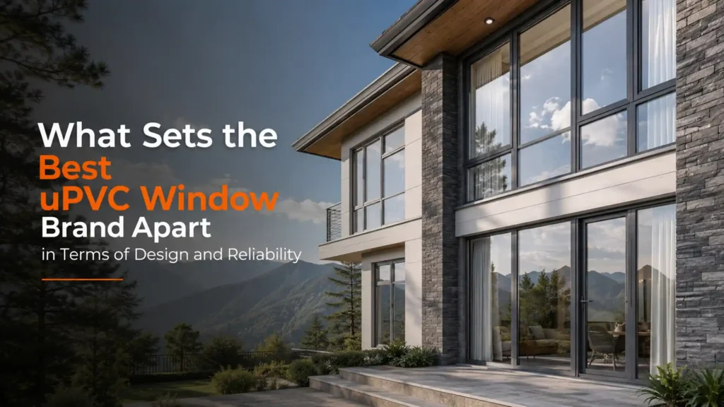 Modern hillside home featuring premium uPVC windows from the best uPVC window brand in Ranikhet, offering durability, energy efficiency, weather resistance, and elegant design